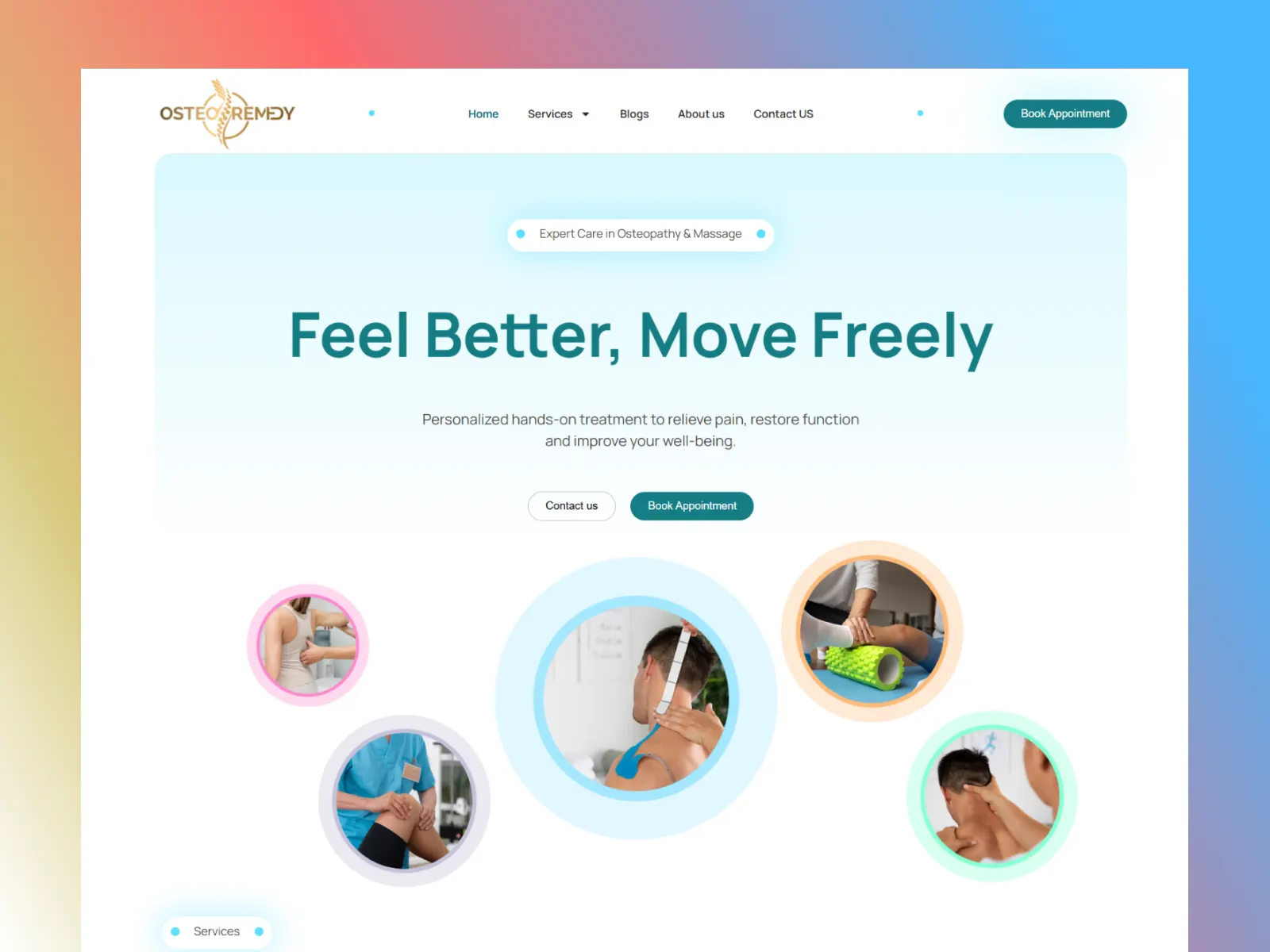 OsteoRemedy — نمای وب‌سایت