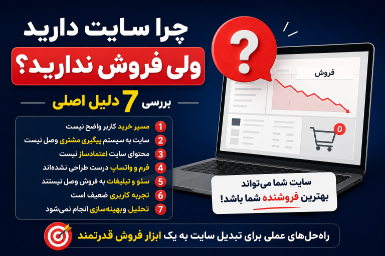 چرا سایت دارید ولی فروش ندارید؟ بررسی ۷ دلیل اصلی